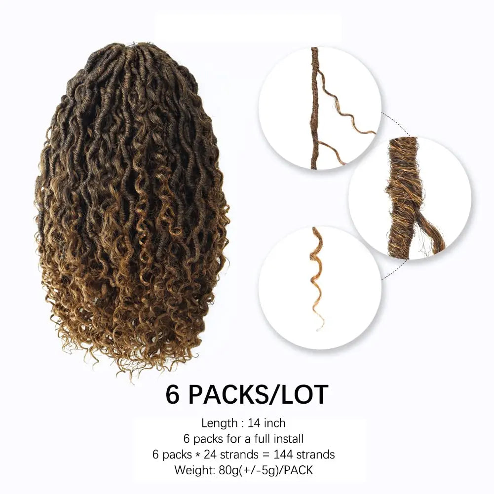 ( US ONLY) FAST SHIPPING GL | Toyotress® Curly Locs Crochet Hair - Natural Black Pre-twisted Faux Locs Crochet Braids, Short Pre-looped Synthetic Braiding Hair Extensions Toyotress